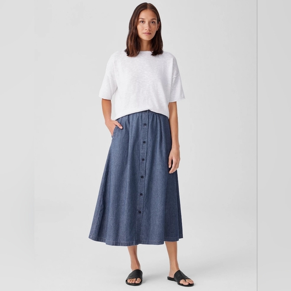 Eileen Fisher Dresses & Skirts - Eileen Fisher| Airy Organic Cotton Twill A-Line Midi| W Sz L | SOLD OUT ONLINE!!